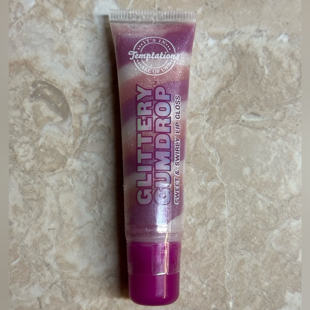 Bath & Body Works Temptations Glittery Gum Drop Sweet Swirly Lip Gloss Pink NEW